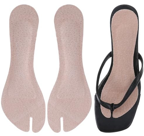 Flip Flop Insoles Inserts for Thong Sandal for Women Men, Pigskin Non-Slip Arch Support Cushion, Cuttable and Adhesive for Pain Relief, Perfect for Flats, and Slippers(9×3 Inches)