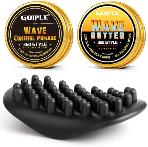 Hair Twist Schwamm Bürste Wave Pomade für Schwarze Männer & Barbiere Waschbare Afro Curl Bürste mit Gummi Große Zähne | Twist Styler für den täglichen Gebrauch, Ideale Bürste für lockiges Haar Pomade