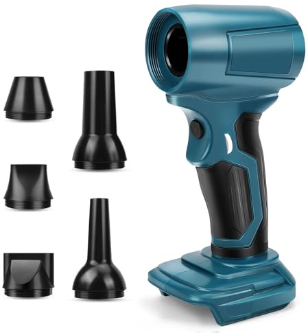 Soffiante per Polvere Senza Fili Compatibile Makita 18V - Soffiatore Portatile 85000 RPM, Motore Brushless, 5 Ugelli, Velocità Regolabile Continuamente (Senza Batteria)