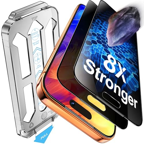 Tentoki 2 Stück für iPhone 17 Pro Panzerglas Sichtschutz Glas | 25° Anti-Spy Schutzfolie, Unterstützt Face ID, 8X Stärker Panzerfolie, 9H Härte, Blasenfreie, Auto Dust-Elimination, 6,3 Zoll