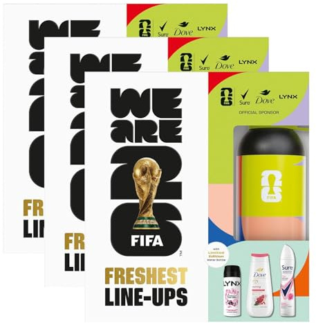 Freshest Line-Ups FIFA Gift Set for Her 3 Pack, Anti-Perspirant, Body Wash, Body Spray & Limited Edition Water Bottle ,3 Piece Self-Care Kit for Women, Official FIFA Football Gift Box