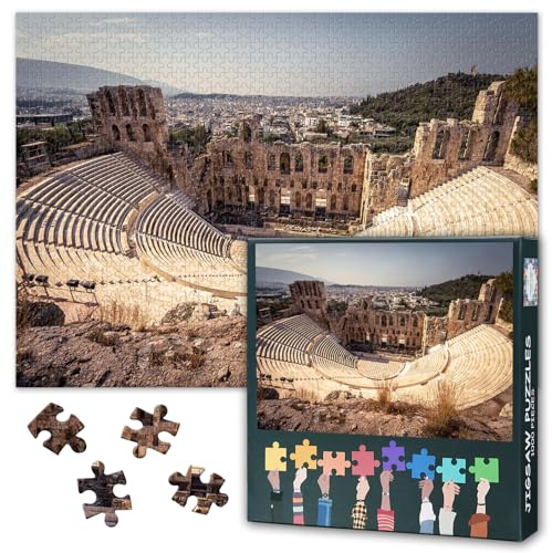Athens Famous Landmark Puzzles for Adults - Challenging Jigsaw Puzzles for Adults, Greece Scenery Puzzle Difficult (27.5x19.7), Family Game Night Activity & Modern Home Wall Decor Gift