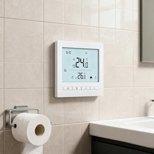 Termostato Wi-Fi con pilas, control para caldera de gas, para termostato Tuya programable diariamente, con pantalla táctil y acceso remoto