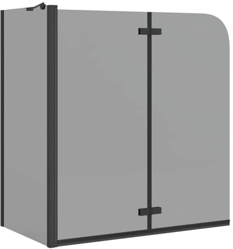vidaXL Bad-Duschschirm Schwarz 120 x 68 x 130 cm
