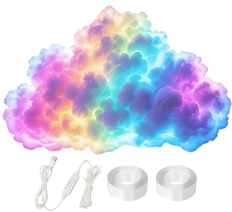 3D Thundercloud LED-Licht, Musik, mehrfarbig, wechselnde Wolke, Nachtlicht, USB-Atmosphäre, kreative Lampe, Wand-Deckenleuchten für Schlafzimmer, Spielzimmer, Party