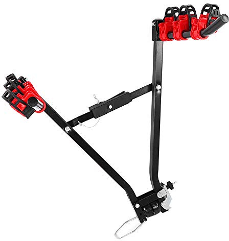 FAUOSWUK Steel Car Carrier Tow Mount Rack, Anti-Rust & Sturdy, Carries 3 Bikes, for All Cyclists
