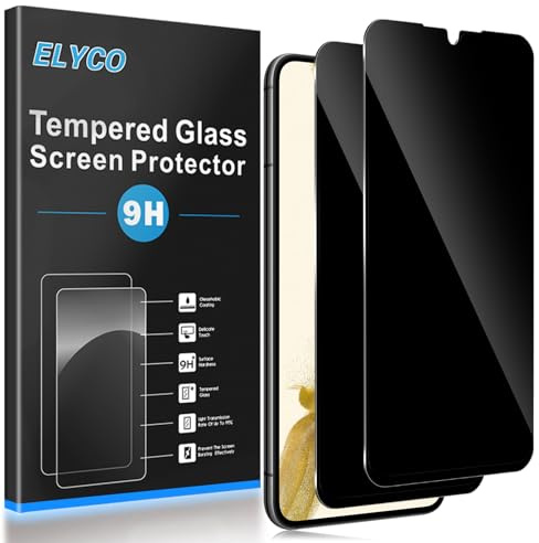 ELYCO Cristal Templado Antiespia para Samsung Galaxy S22 5G, 2 Piezas