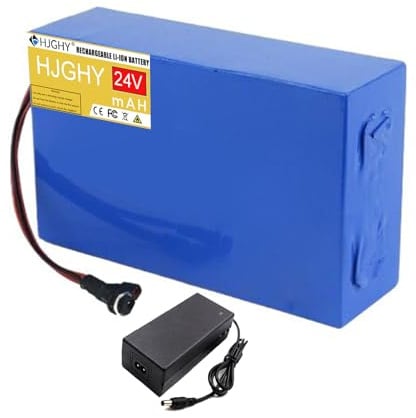 HJGHY ,24v,15Ah, Batterie al Litio da 24V, 36V, 48V, 10Ah, 15Ah, 18Ah, 20Ah, 25Ah, 30Ah per Scooter, ciclomotori, Moto e Scooter con BMS e Caricabatterie.