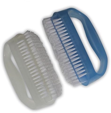 Coralpearl Nagelbürste Handwaschbürste Reiniger mit Griff, Fingernagel Bürste Scheuerbürste Set Nylon Borsten, Zehennägel Reinigungsbürsten, Scrubbing Handwerkerbürste, Nail Cleaner Brush 2 Stück