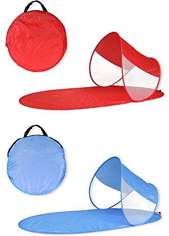Vetrineinrete® Stuoia da Spiaggia con Parasole richiudibile Montaggio Pop up per Mare Piscina e Campeggio con Borsa per Il Trasporto in Vari Colori A81