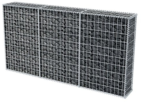 Festnight Gabione Steingabione Wand Drahtkorb Sichtschutz 200 x 30 x 100 cm