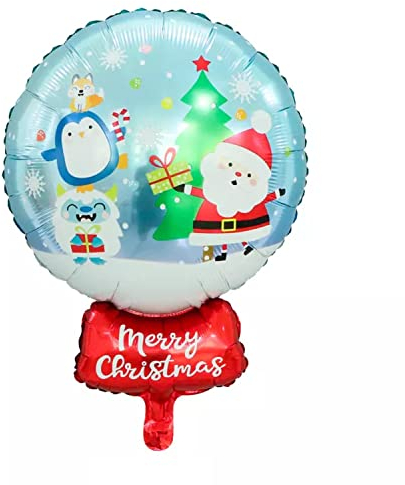 Folienballon Weihnachten -Weihnachtskugel, ca. 67 x 48 cm - Groß XL Weihnachtsmann Weihnachstabaum Helium Folienluftballon Luftballon Weihnachtsfeier Party Deko Kopper-24 Dekoration Schnee