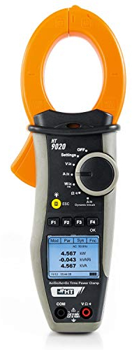 HT HT9020 Pinza Amperometrica Misura Potenze/Armoniche Correnti Spunto DC, AC+DC TRMS Fino 1000A HP009020