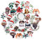 Navy Peony Happy Winter Holiday Welpe Aufkleber (30 Stück) – niedlich, wasserdicht, klein | dekorative Hunde-Aufkleber für Umschläge, Sammelalben, Basteln