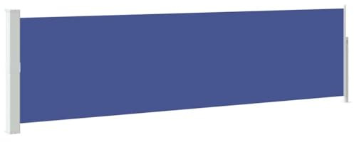vidaXL Seitenmarkise Ausziehbar Sonnenschutz Sichtschutz Windschutz Seitenrollo Markise Seitenwandmarkise Balkon Garten Terrasse 140x500cm Blau