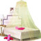 BCBYou Prinzessinnen-Betthimmel, Moskitonetz, runde Spitze, Kuppel für Doppelbetten und Queen-Size-Betten, Kinderbett mit Jumbo-Haken (gelb)