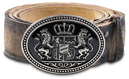 Trachtengürtel Max aus der Meisterstück Serie von Schöneberger Trachten - hochwertige Gürtel - div. Modelle und Farben (90, Dunkelbraun - Bayern)