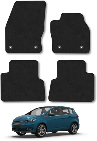 Fits Ford C-Max (2015-2019) Carpet Car Mats | Black Edge Trim Tailored Fit Floor Mats Full Coverage Protection Accessories Easy Clean Anti Slip Made in the UK