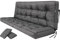 PillowPrim Graphit Sitzauflage für Hollywoodschaukel, Gartenschaukelkissen 120 cm, Bequeme Bankauflage mit Rückenlehne, Wohnwagen Geeignet