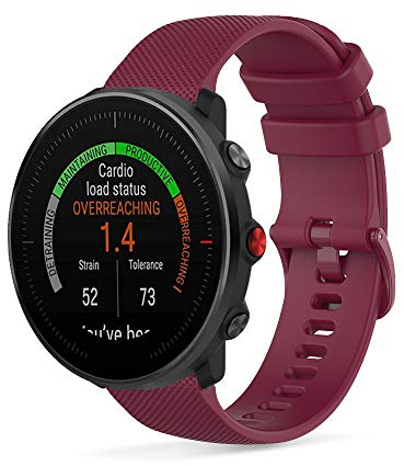 SeaFicco Correa de Reloj Compatible con Polar Vantage M/Polar Grit X, Universal 22mm Correa de Silicona Pulsera de Repuesto Banda de Deportes Fitness (Rojo Vino)