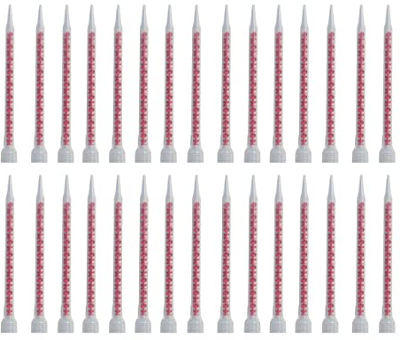 Double Barrel Mixing Nozzle, 30 pcs Double Epoxy Gun Nozzles, Suitable for 200ml and 400ml Manual Ink Cartridges