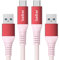Maxonar 2Pack 1M/3.3ft USB A Android Auto Cable QC3.0 3.1A Fast Charger Data Transfer Cable USB3.2 Gen2 for Samsung Note20 Galaxy S23/S22/S21 Galaxy Z Flip5 Pixel 8 Pro - Red
