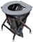24ocean Mobile Klapptoilette Set Grau WC Klo Camping, Gestell Schwarz, 6 Einweg Beutel + Absorber
