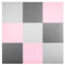 RICOKIDS Kinderspielteppich Puzzlematte Spielzeug Kälteschutz Abwaschbar Spielmatte Spielteppich Matte Schaumstoffmatte Kinderteppich Gummimatte rosa Grau 60x60cm 9 Stück