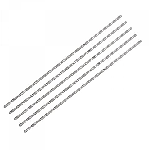sourcing map 5uds 2mm Mini Micro Helicoidales broc*s, Alta-Velocidad Acero Recto Vástago Extra Largo Taladro broc* 120mm para Aluminio Aleación