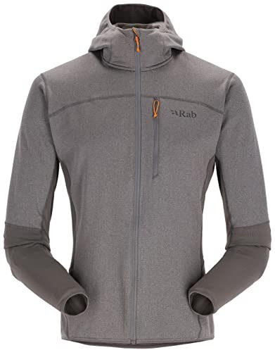 Rab Men's Ascendor Hoody Fleece Full-Zip Jacket for Climbing, Skiing, Backcountry Touring, & Mountaineering - Graphene - Small