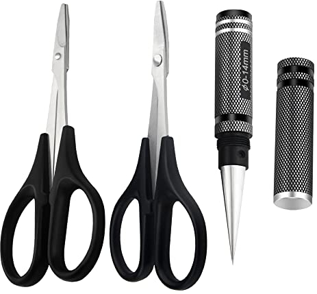 XINMEIWEN 0-14mm Body Reibahle Locher Lochstanzer mit Hülse und Gebogener Schere Set für RC Car Body Shell Hobby Reparatur Werkzeug