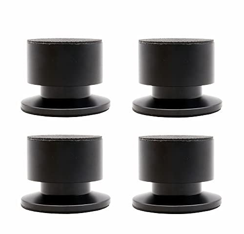 Flushbay 4 Pack Brass Speaker Spikes Floor Protectors Adjustable Speaker Isolation Spikes for Subwoofer CD DVD Player Audio Amplifier Turntable Recorder Chassis with Speaker Isolation Feet Pad (Black)