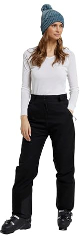 Mountain Warehouse Blizzard Womens Ski Trousers -Waterproof Ladies Bottoms, Breathable - Ideal for Winter Sports, Skiing, Snowboarding Black Women's Size 6
