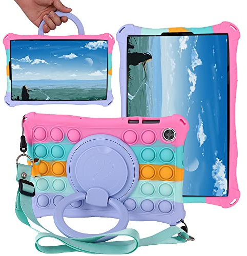 FKQLH Coque pour Lenovo Tab M10 Plus 10.3, Supporter Silicone Enfants Housse de Protection Poids Léger Stand Coque Cover pour Lenovo Tab M10 Plus 10,3'' TB-X606F/X606X, Rose