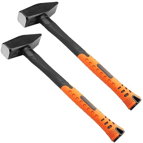 2 Pack 3 lb Cross Peen Hammer, 3 Pound Cross Pein Hammer for Metalworking, Blacksmithing, Construction, Home Improvement, and Any Metal Fabrication Projects That Require Precision Striking,by GENHAKON