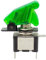 AUTOZOCO Interruptor de palanca de metal, Interruptor basculante, Interruptor SPST, Interruptor Flick Flip, 12 V 20A, SPST ON/OFF, con tapa, LED verde, 2 pines