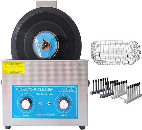 ZIROXI Máquina limpiadora ultrasónica for Discos de Vinilo, Limpieza de 1 a 6 Discos de Vinilo, Limpieza por vibración de Doble frecuencia, for Limpiar profesionalmente y Restaurar Sus Discos