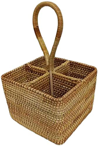 JOPLAX Panier À Bouteilles, Panier en Osier, Porte-Bouteilles pour 4 Bouteilles en Osier, Porte-Bouteilles, Sac À Bouteilles, Panier À Provisions, Panier en Osier, Panier De Voiture