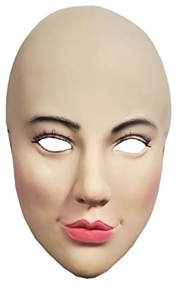 Maschere Femminili Realistiche,Maschera per Travestimento da donna,Maschera per Feste Cosplay di Halloween,Maschere per Il viso da Donna Divertenti,Costumi con Maschera con Cappuccio in Lattice