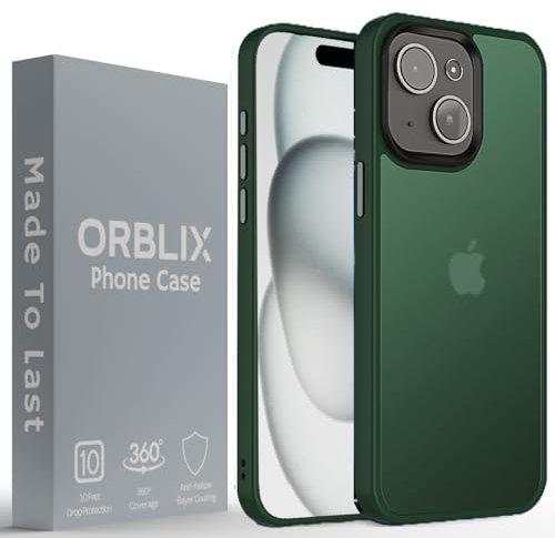 Orblix Matte Armour Case for iPhone 15 Plus - 15 Feet Military Drop Protection-Frosted Translucent Back Phone Cover - Anti-Fingerprint Matte Case - Shockproof Case for iPhone 15 Plus 6.7 inch (2023)