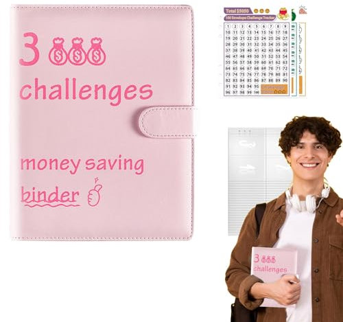 A5 Binder Notizbuch Set - PU Leder Binder Geld Organizer Sparen - Finanzplaner Cash Stuffing Haushaltsbuch Mit Geldfacher -Budgetplaner Sparbuch Mit Folien Für Sinking Funds Sparbuch