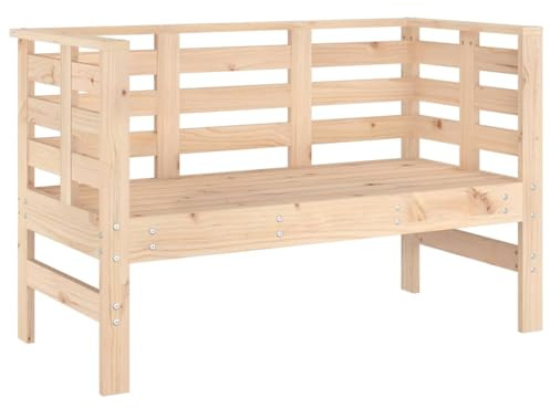 vidaXL Gartenbank, Sitzbank mit Latten-Design, Parkbank Bank mit Armlehnen Rückenlehne, Holzbank Außenbank Gartenmöbel, Massivholz Kiefer