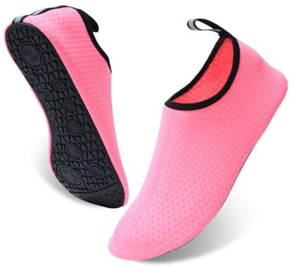 Milaloko Zapatos Acuáticos Surf Buceo Natación Zapatos Descalzos Secado rápido de Zapatos de Playa para Hombres y Mujeres, Rosa, 36-37