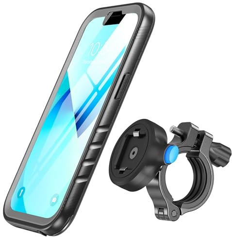 SPORTLINK Handyhalterung Fahrrad für iPhone 13 Mini - Aluminium Handyhalter Motorrad [360°Verstellbare/Vollständiger Schutz] Outdoor Phone Mount Fahrrad Fahrradhandyhalter Halter Lenker Handy