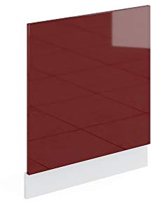 Vicco Panel Frontal R-Line, Rojo Burdeos Alto Brillo/Blanco, 60 cm, ET Roble