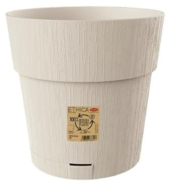 BERARDI Pot en plastique recyclé avec réserve d'eau, fabriqué en Italie (20 cm)