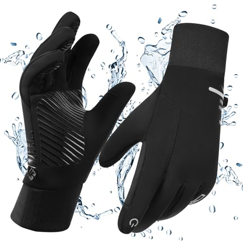 KynciLOR wasserdichte Winterhandschuhe für Männer, Motorrad-Winterhandschuhe für Frauen, Touchscreen, rutschfestes Silikon, Thermohandschuhe zum Skifahren, Radfahren, Laufen