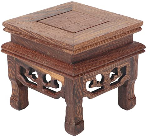Zhangpu Wooden Stand, Square, Sturdy Retro Wooden Stand, Widely Used Plant Teapot Jewellery