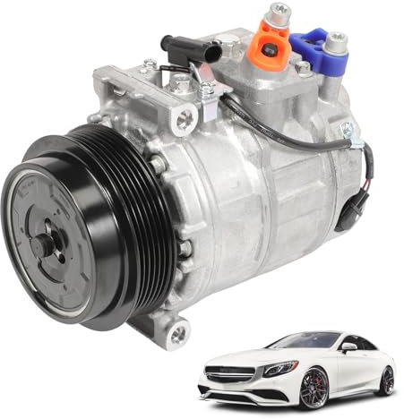 Taesayl Compresor aire acondicionado 7SEU R134a para Mercedes Clase C W203 W204, E W211, S W220, CLK C209, SL R230, G W463, M W163 W166, VITO VIANO W639, con aceite PAG