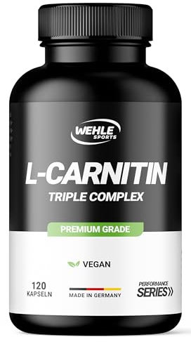 L - CARNITIN Dreifach Komplex 3000mg pro Tagesdosis hochdosiert Acetyl L-Carnitin, Fumarat, Tartrat - 120 Kapseln Wehle Sports